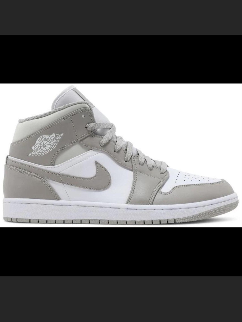 Nike Air Jordan 1 Mid White & Light Grey Sneakers